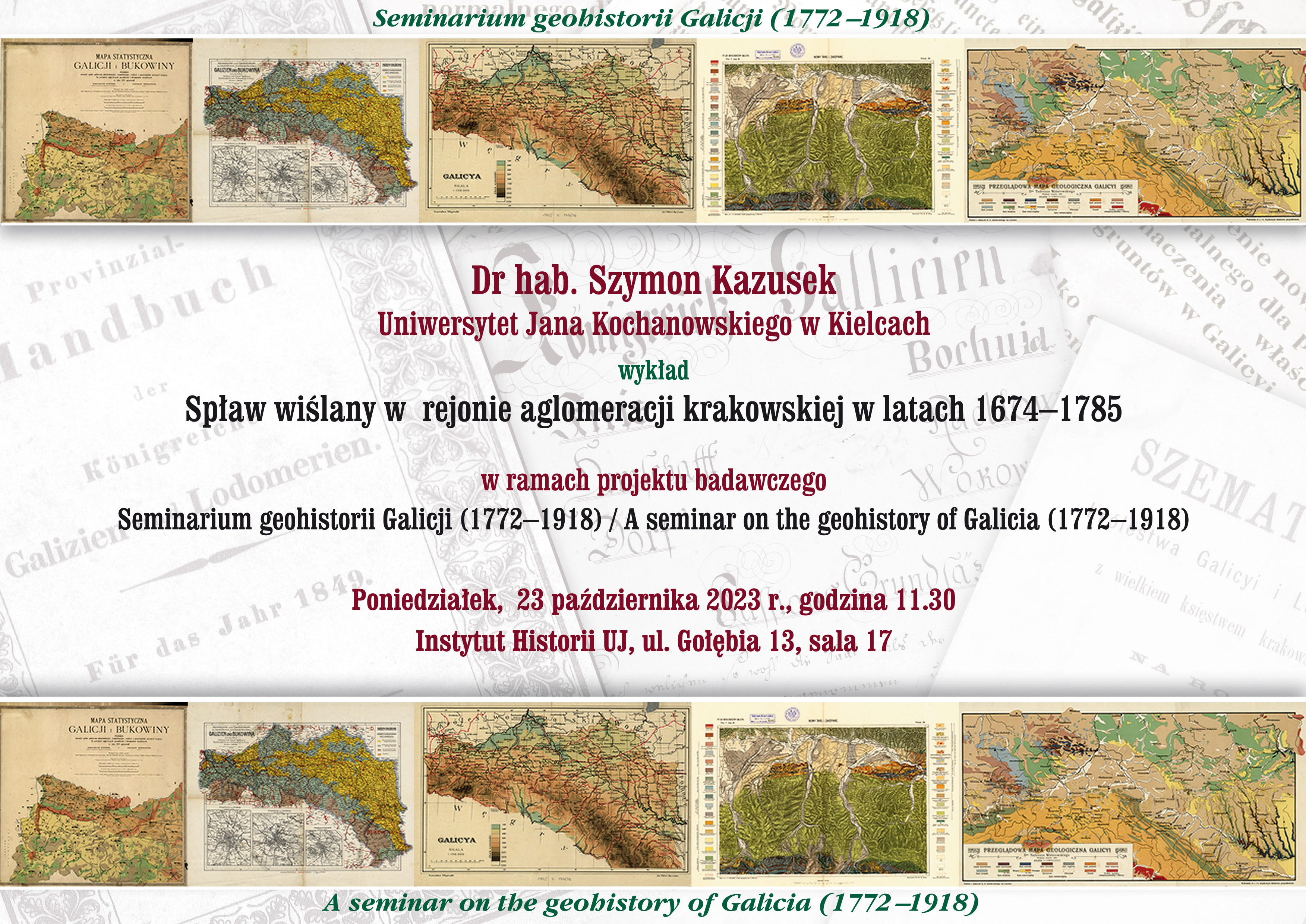 Zaproszenia na wykład dra hab. Szymona Kazuska